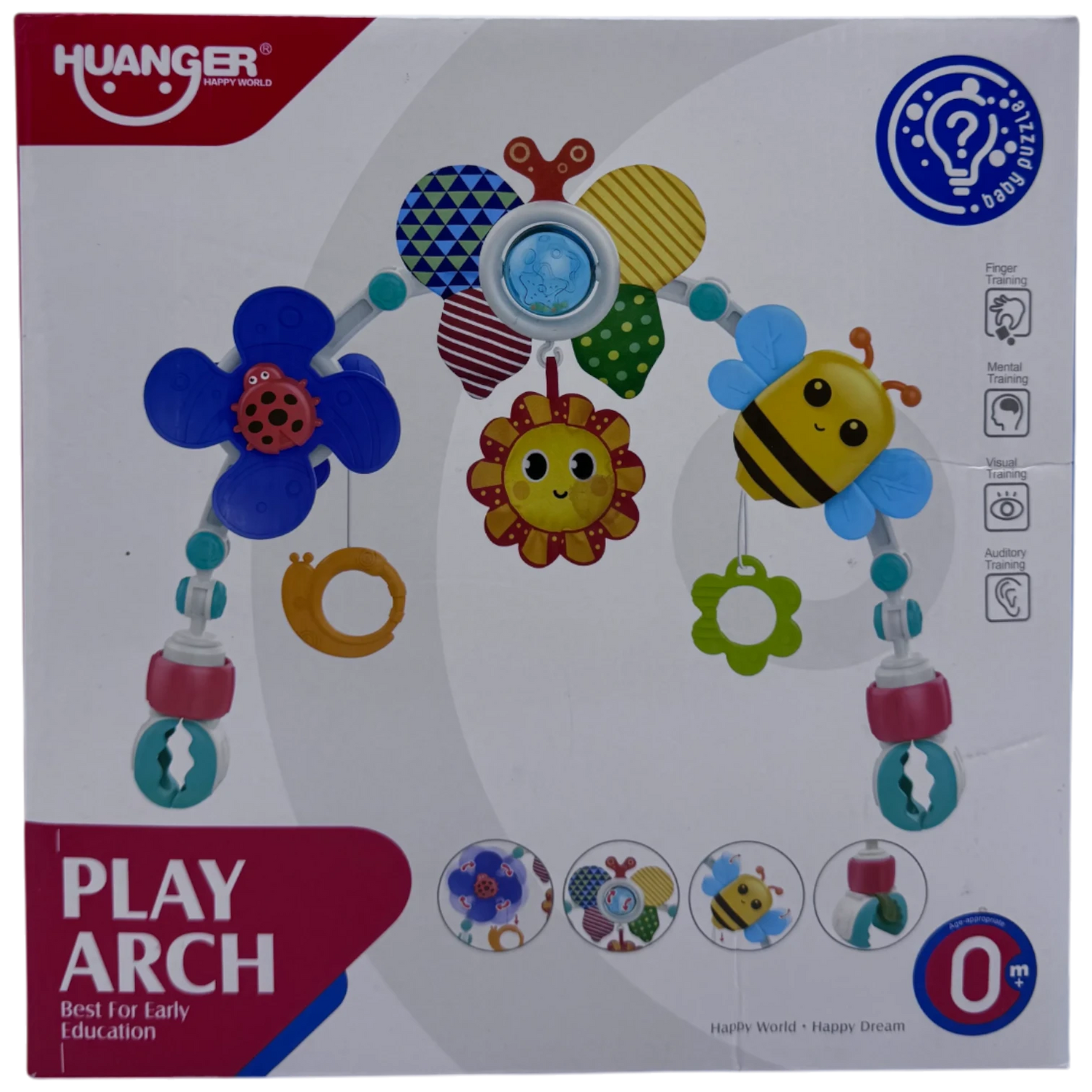 Huanger Baby Play Arch Early Education Stroller & Crib Toy