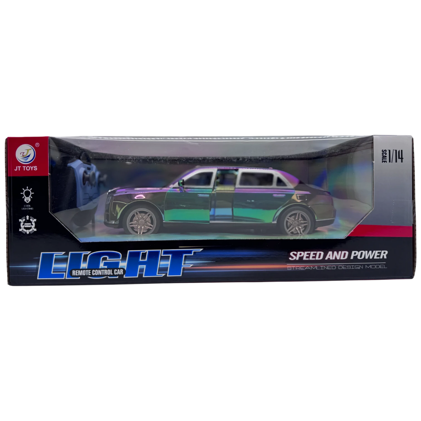 JT Toys 1:14 Scale Rolls-Royce Style Luxury Remote Control Car with Cool Lighting