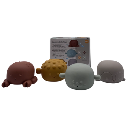 Squeeze & Squirt Water Friends Animal Bath Toys Set (4 Pieces)