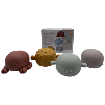 Squeeze & Squirt Water Friends Animal Bath Toys Set (4 Pieces)