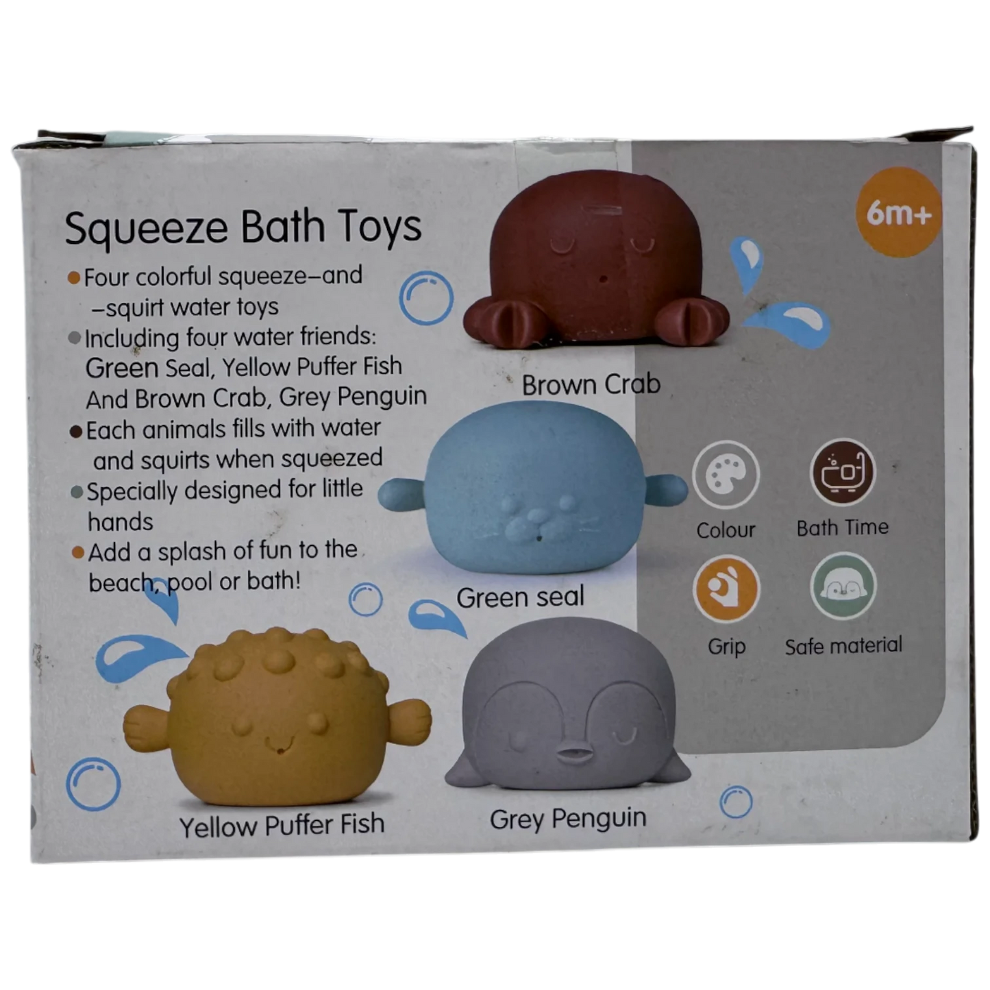 Squeeze & Squirt Water Friends Animal Bath Toys Set (4 Pieces)