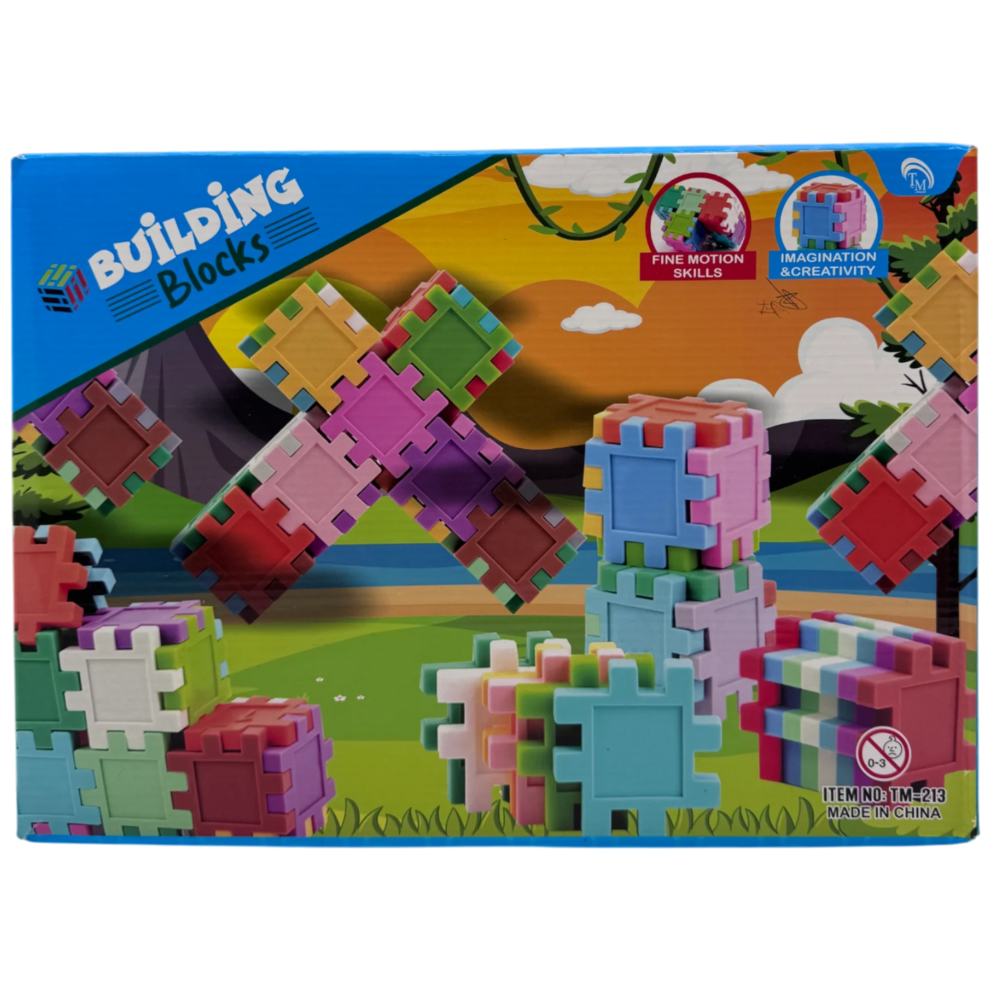 Interlocking Waffle Building Blocks Early Educational Toy Set
