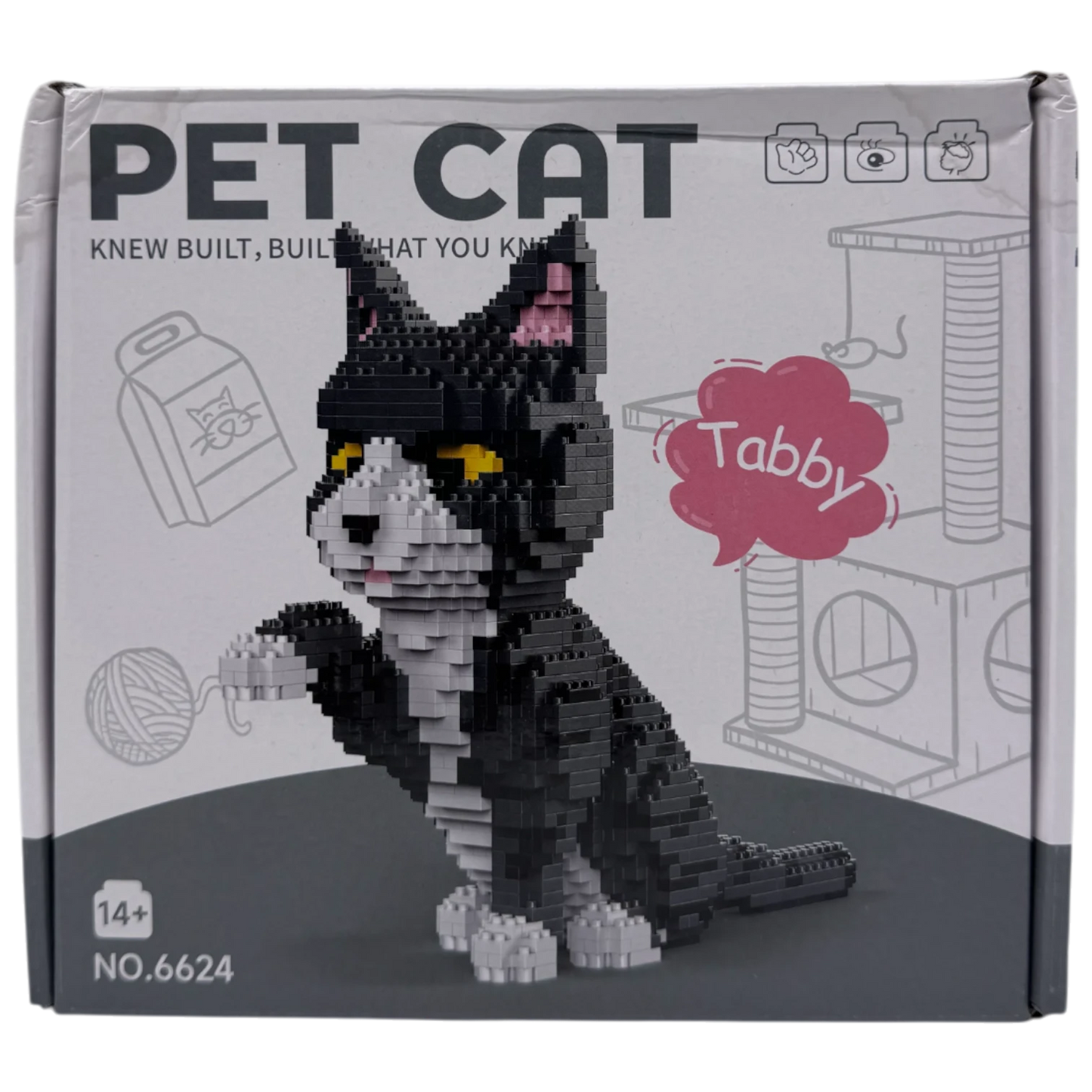 Pet Cat Tabby Tuxedo Miniature Building Blocks