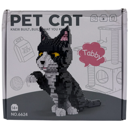 Pet Cat Tabby Tuxedo Miniature Building Blocks