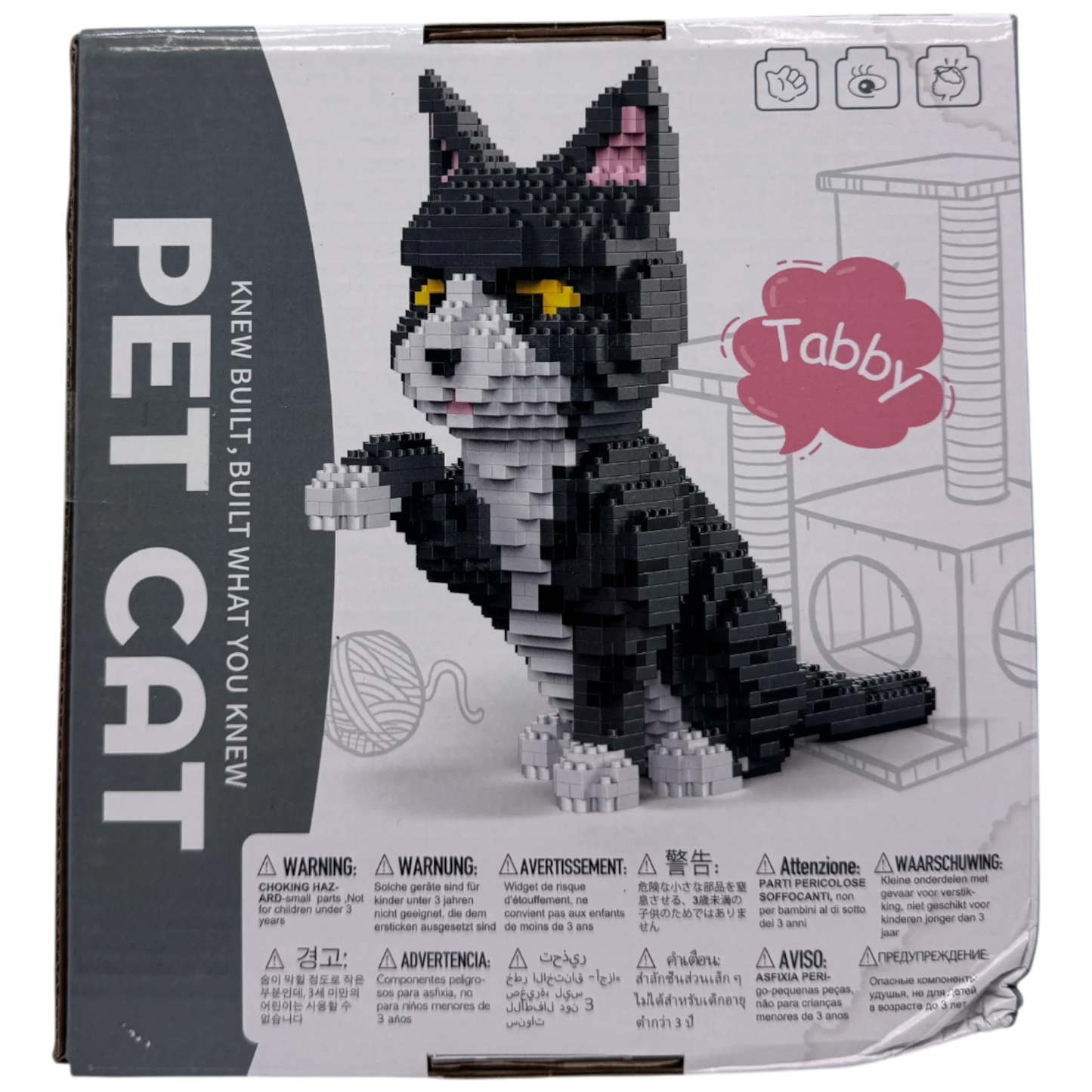Pet Cat Tabby Tuxedo Miniature Building Blocks