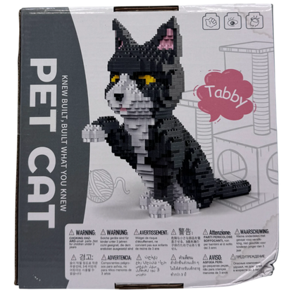 Pet Cat Tabby Tuxedo Miniature Building Blocks