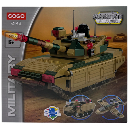 COGO Creative Player 3-in-1 Military Tank Building Blocks Set (340 Pieces)
