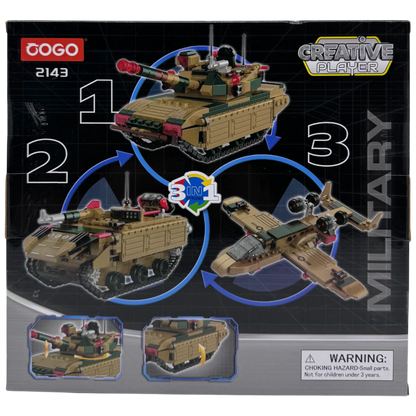 COGO Creative Player 3-in-1 Military Tank Building Blocks Set (340 Pieces)
