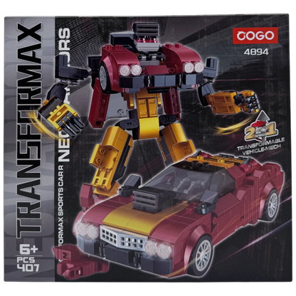 COGO Transformax 2-in-1 Formax Sports Car Mech Warriors Building Blocks Set (407 Pieces)