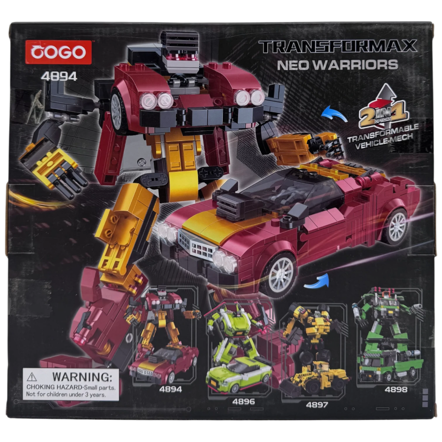 COGO Transformax 2-in-1 Formax Sports Car Mech Warriors Building Blocks Set (407 Pieces)