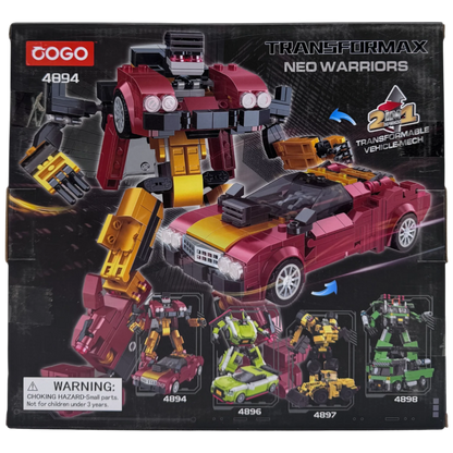 COGO Transformax 2-in-1 Formax Sports Car Mech Warriors Building Blocks Set (407 Pieces)