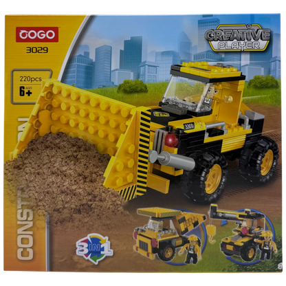 COGO Creative Player 3-in-1 Construction Bulldozer Building Blocks Set (220 Pieces)