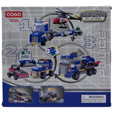 COGO Creative Player 3-in-1 Police Semi-Truck and Helicopter Building Blocks Set (249 Pieces)
