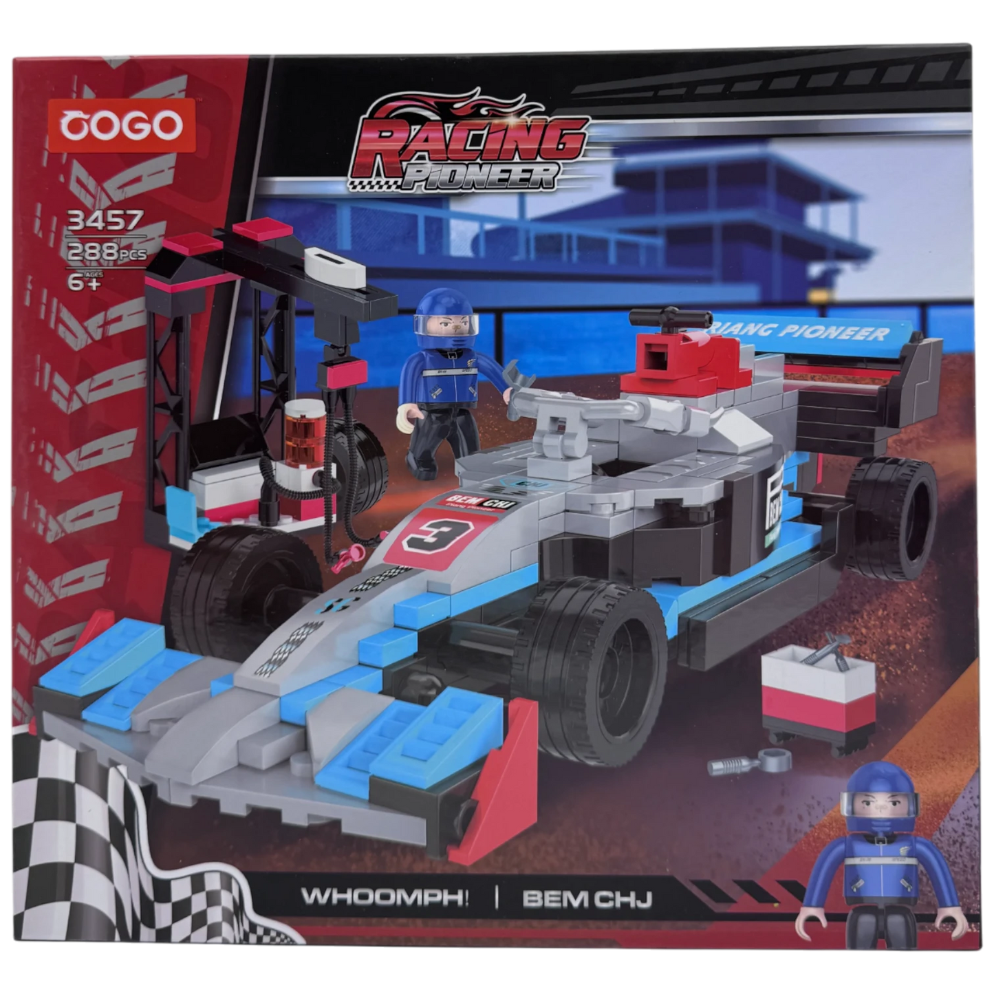 COGO Racing Pioneer BEM CHJ Formula Race Car Building Blocks Set (288 Pieces)
