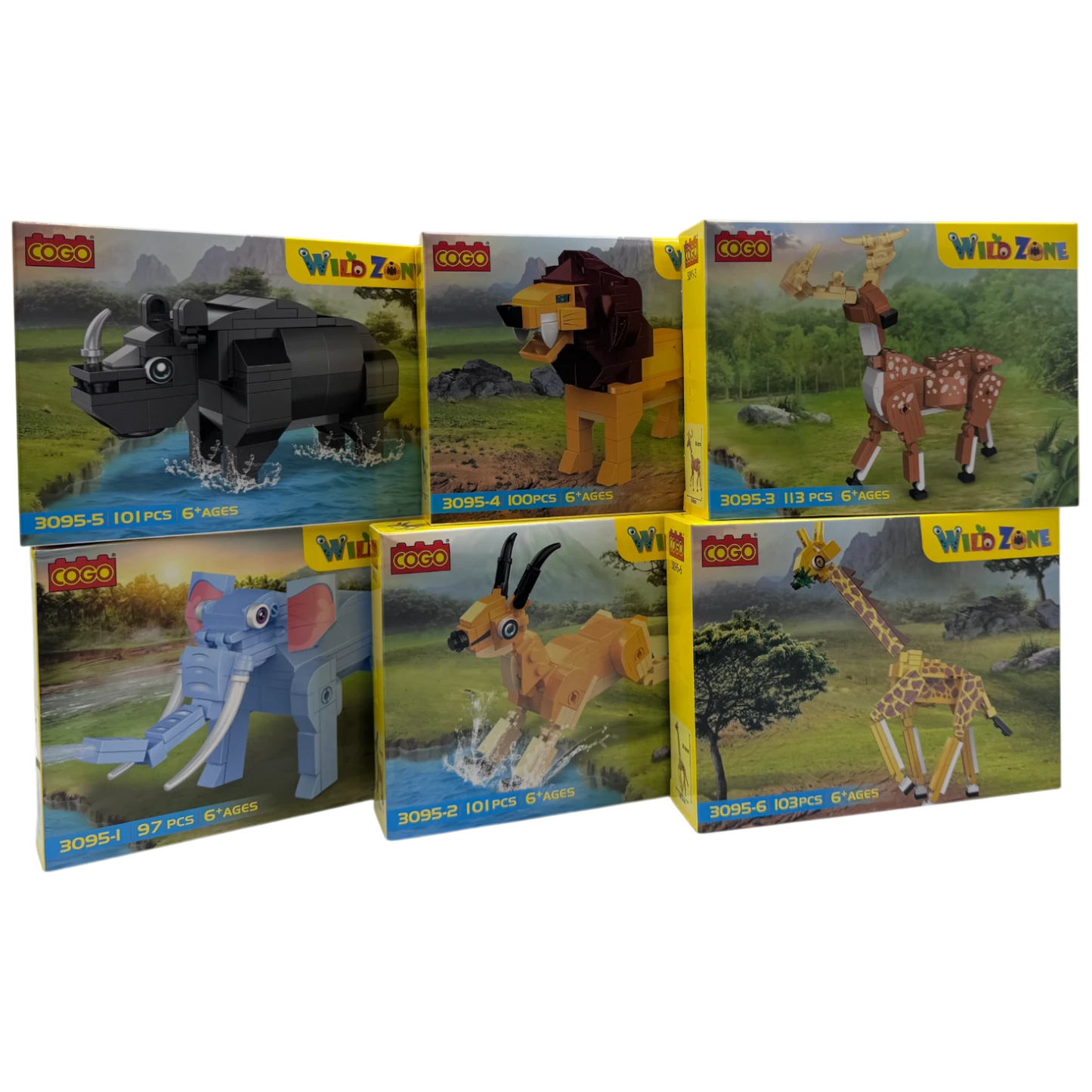 COGO Wild Zone Safari Animals Building Blocks Toy Collection