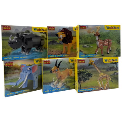 COGO Wild Zone Safari Animals Building Blocks Toy Collection