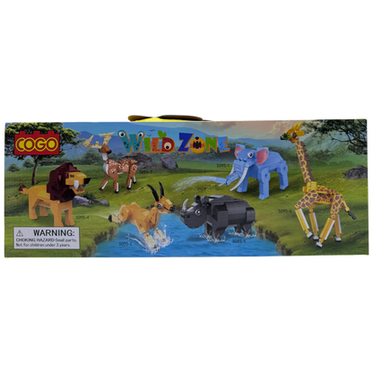 COGO Wild Zone Safari Animals Building Blocks Toy Collection