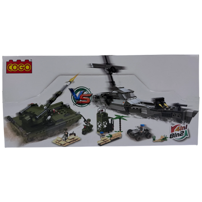 COGO Military Positions 4-in-1 Battle Vehicles Building Blocks Collection
