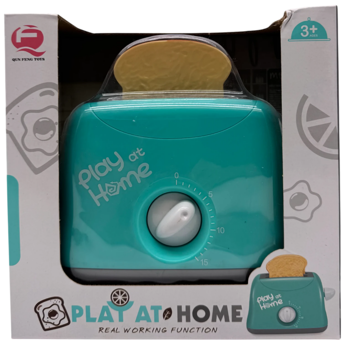 Play At Home Real Working Function Pop-Up Toaster Appliance Set