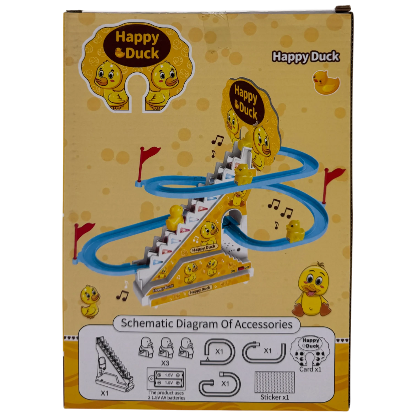 Happy Duck Multi-Track Stair Climbing & Taxiing Slide Toy Set