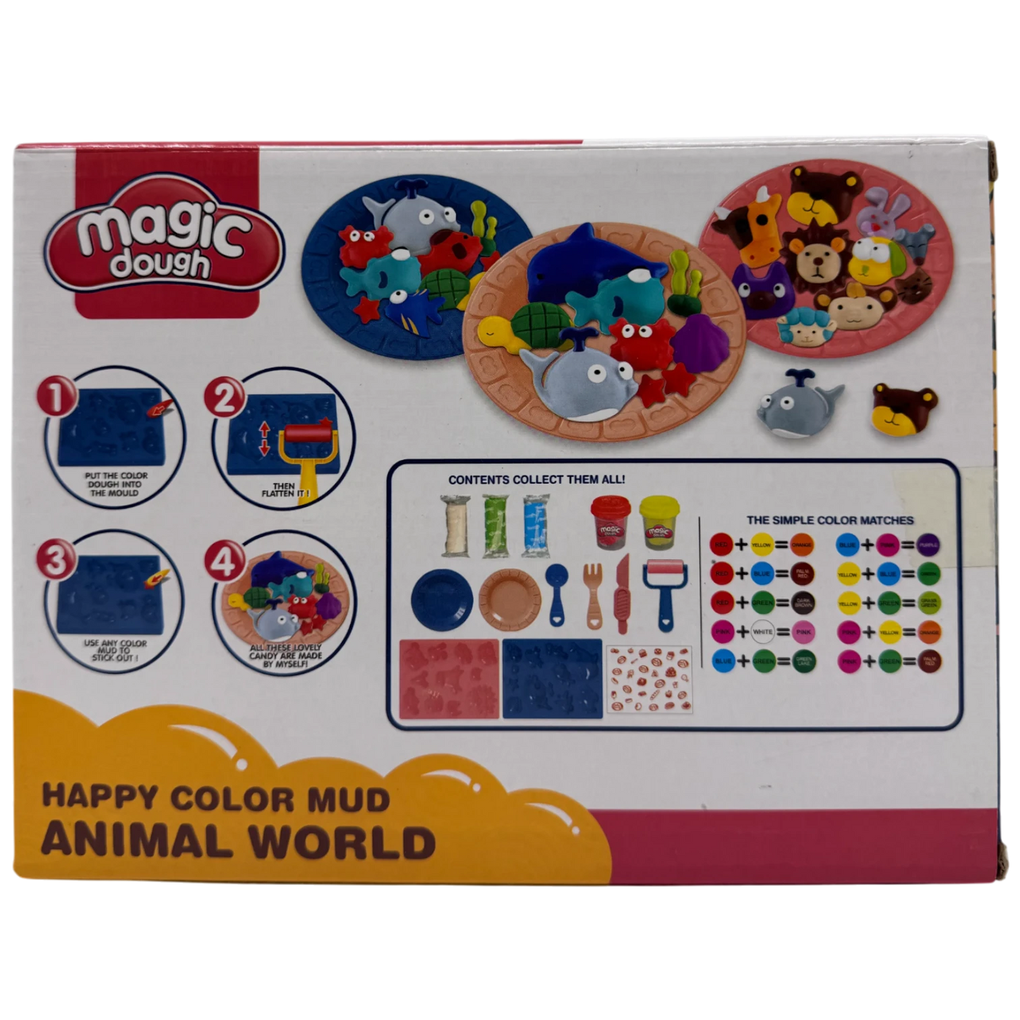 Magic Dough Animal World Happy Color Mud Modeling Set