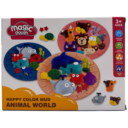 Magic Dough Animal World Happy Color Mud Modeling Set