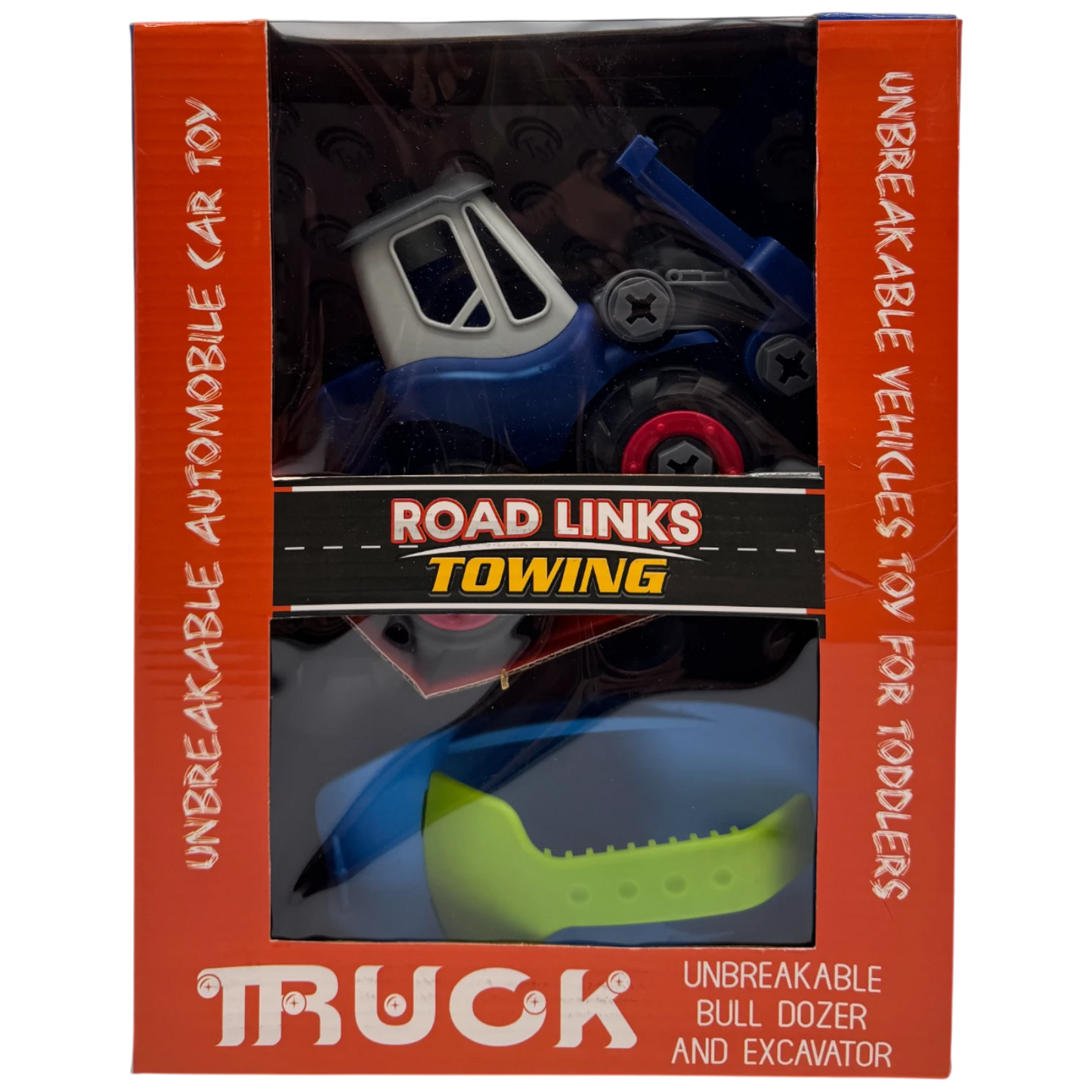 Road Links Towing Unbreakable Bulldozer & Excavator Truck Toy Set