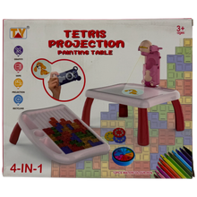 4-in-1 Tetris Projection Painting Table Set with 12 Watercolor Pens