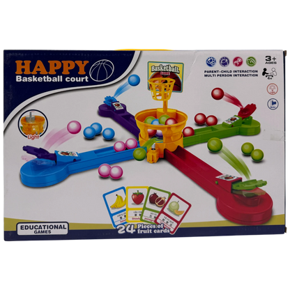 Happy Basketball Court 4-Player Desktop Board Game with Lights & Music