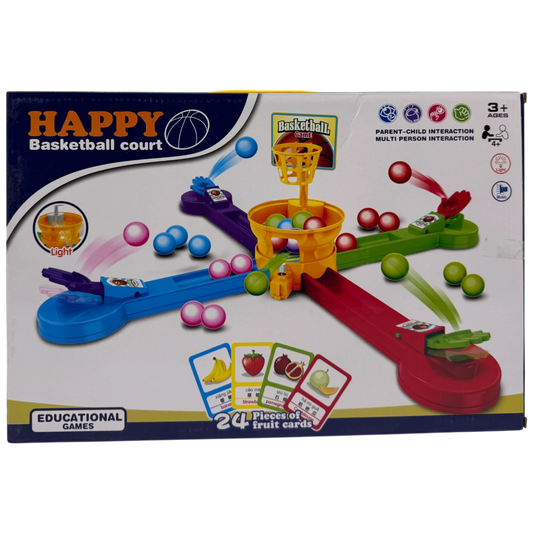 Happy Basketball Court 4-Player Desktop Board Game with Lights & Music