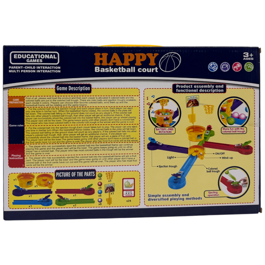 Happy Basketball Court 4-Player Desktop Board Game with Lights & Music