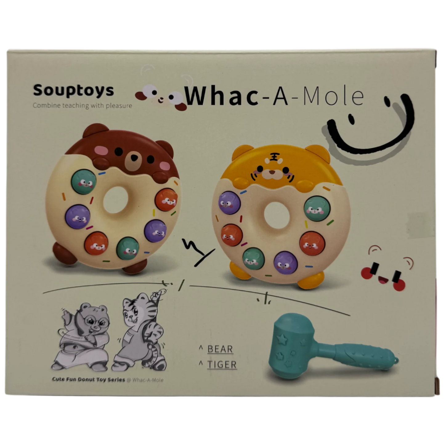 Souptoys Donut Whac-A-Mole Interactive Arcade Game Toy