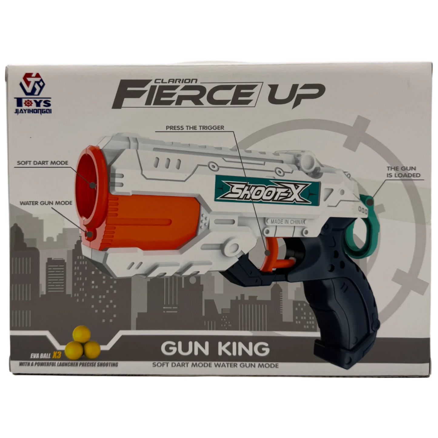 Clarion Fierce Up Gun King 2-in-1 Soft Ball & Water Blaster